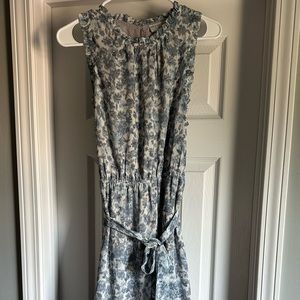 Blue floral midi dress